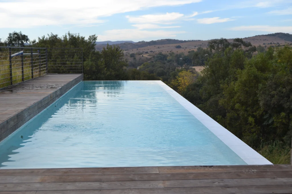 Raised infinity pool over the veld — completed