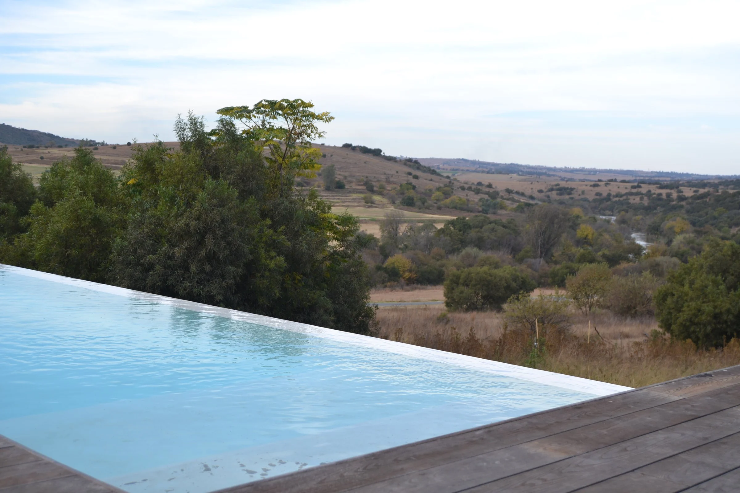 Raised infinity pool over the veld — completed