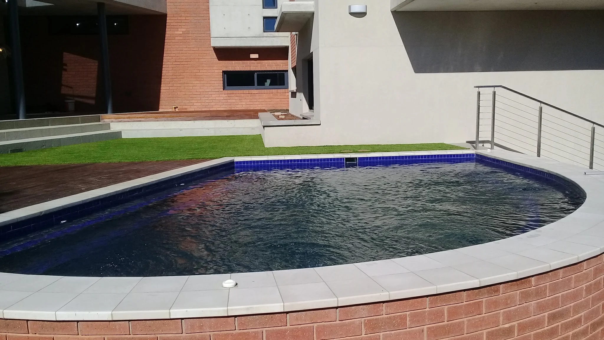 Quarter-round pool, Waterfall — completed