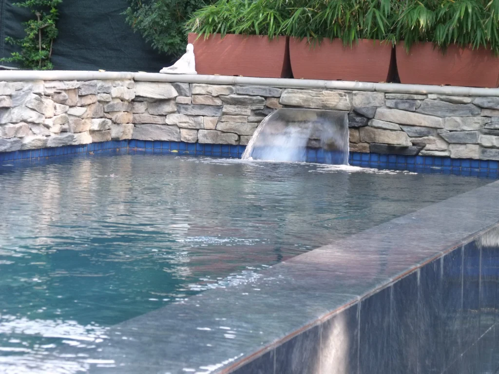 Caulwell, Bryanston — residential pool, in Bryanston, after completion