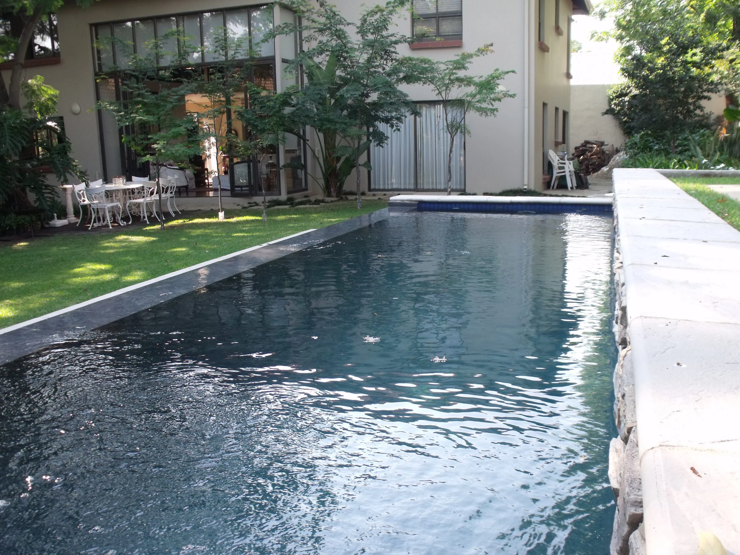 Caulwell, Bryanston — residential pool, in Bryanston, after completion