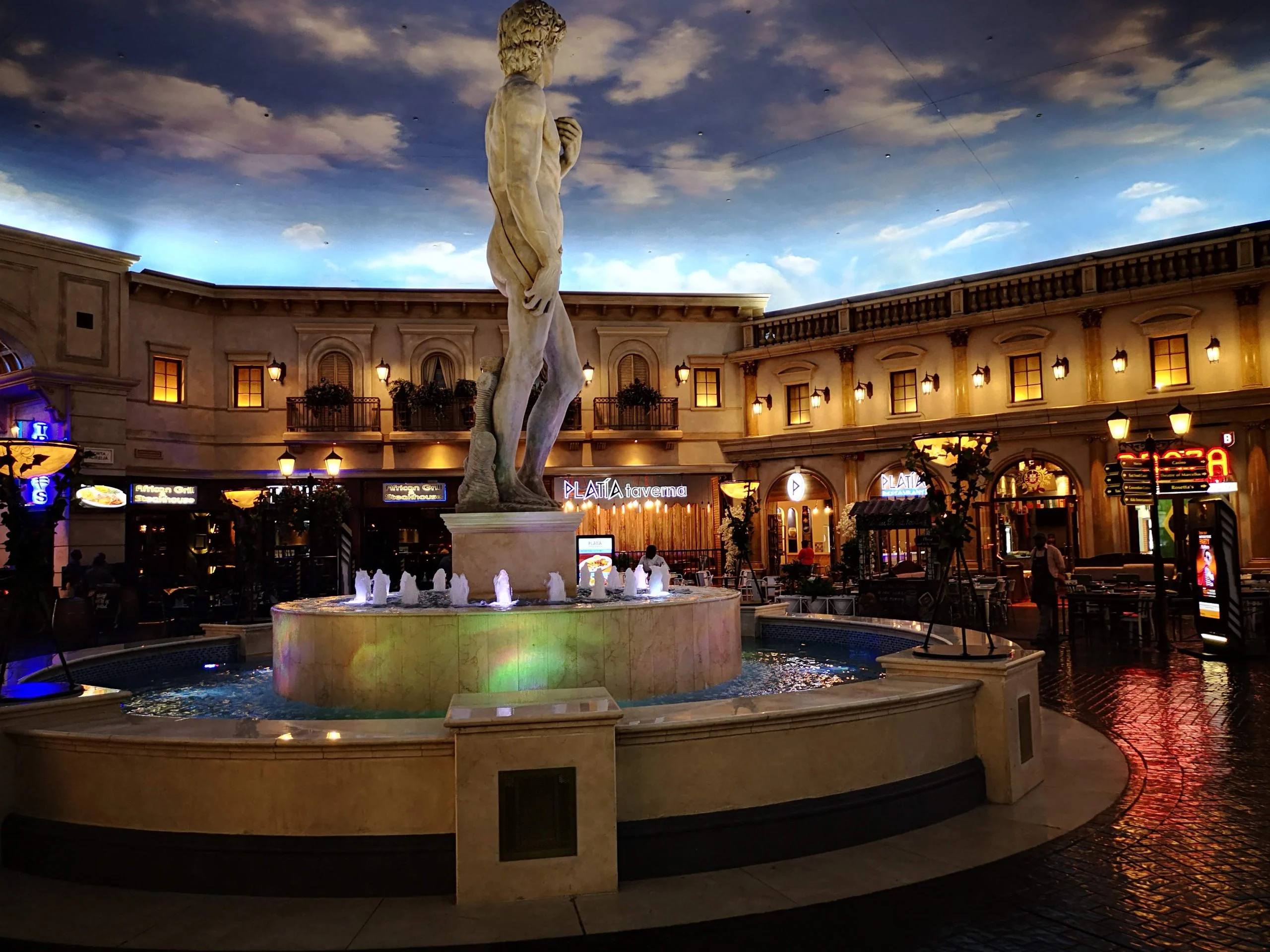 David fountain, Emperors Palace — water features & fountains pool, in Kempton Park, after completion