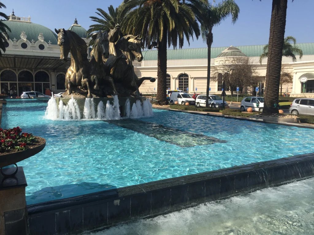 Plaza lake, Emperors Palace — water features & fountains pool, in Kempton Park, after completion