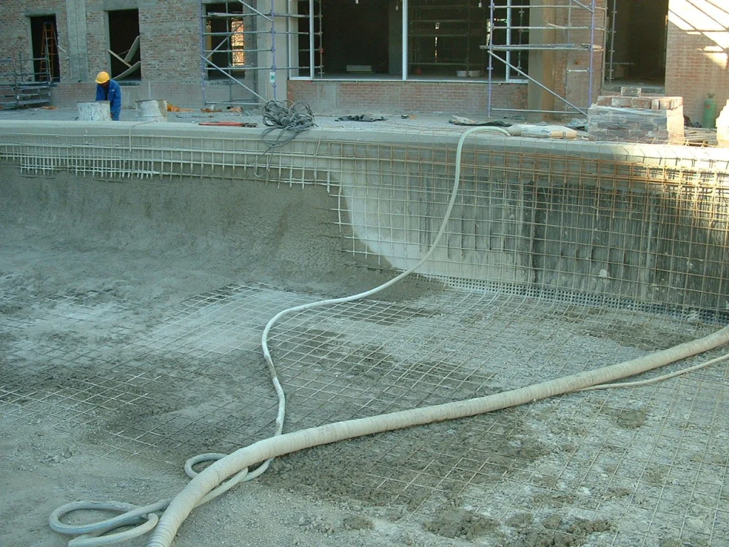 Fire & Ice hotel pool shell, Melrose Arch — during construction