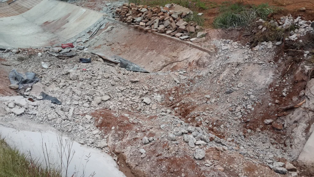 Bombela culvert guniting, Gautrain — before the work