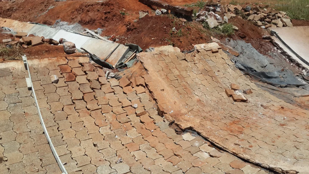 Bombela culvert guniting, Gautrain — before the work