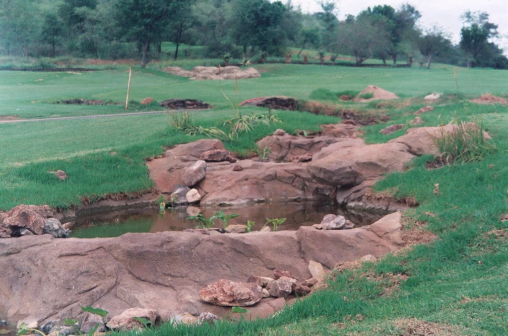 Leopard Creek golf estate water feature — completed