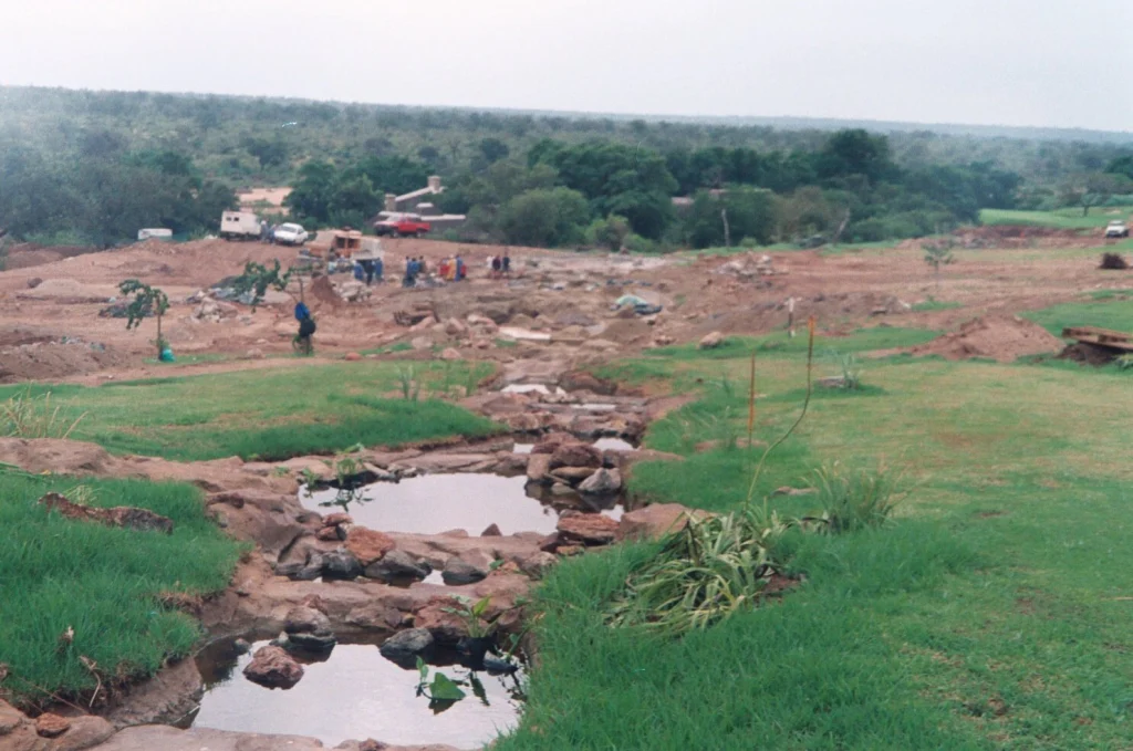 Leopard Creek golf estate water feature — completed
