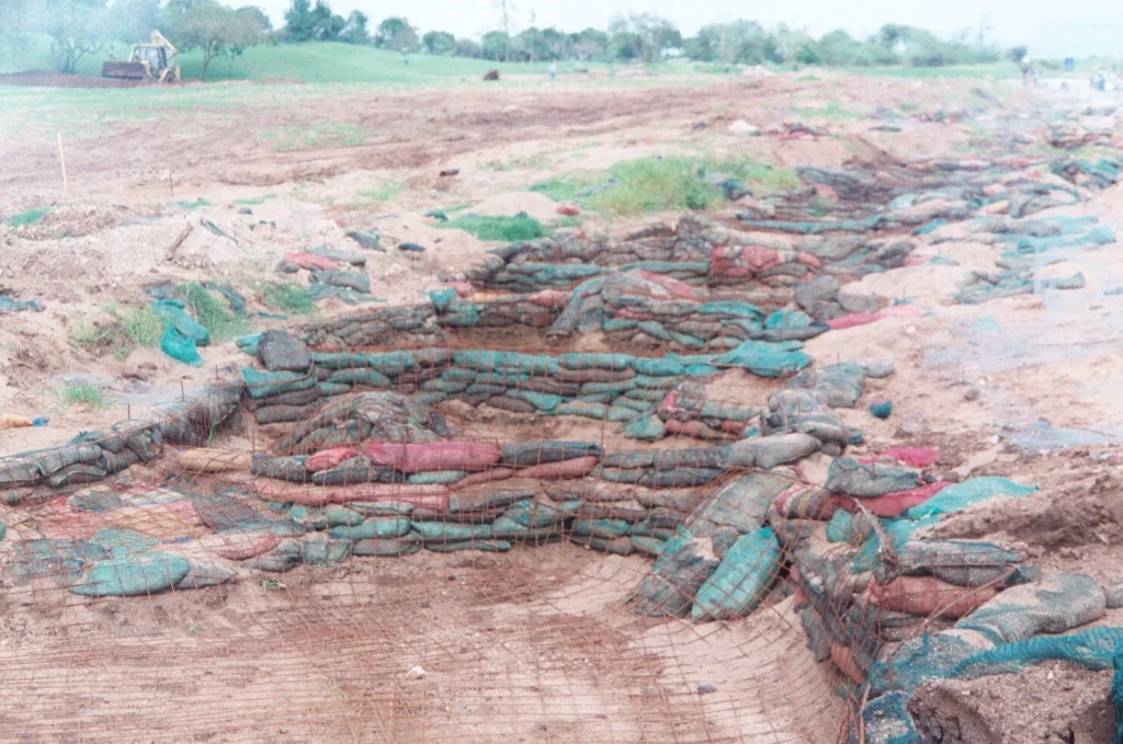 Leopard Creek golf estate water feature — during construction