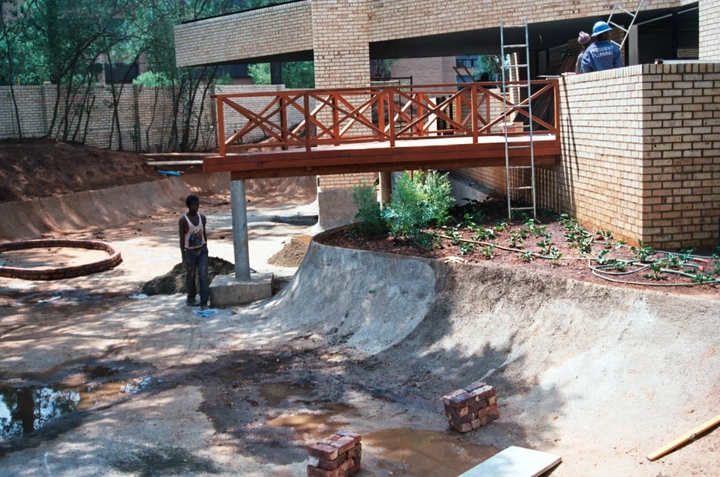 Office park water features, Rochester — during construction
