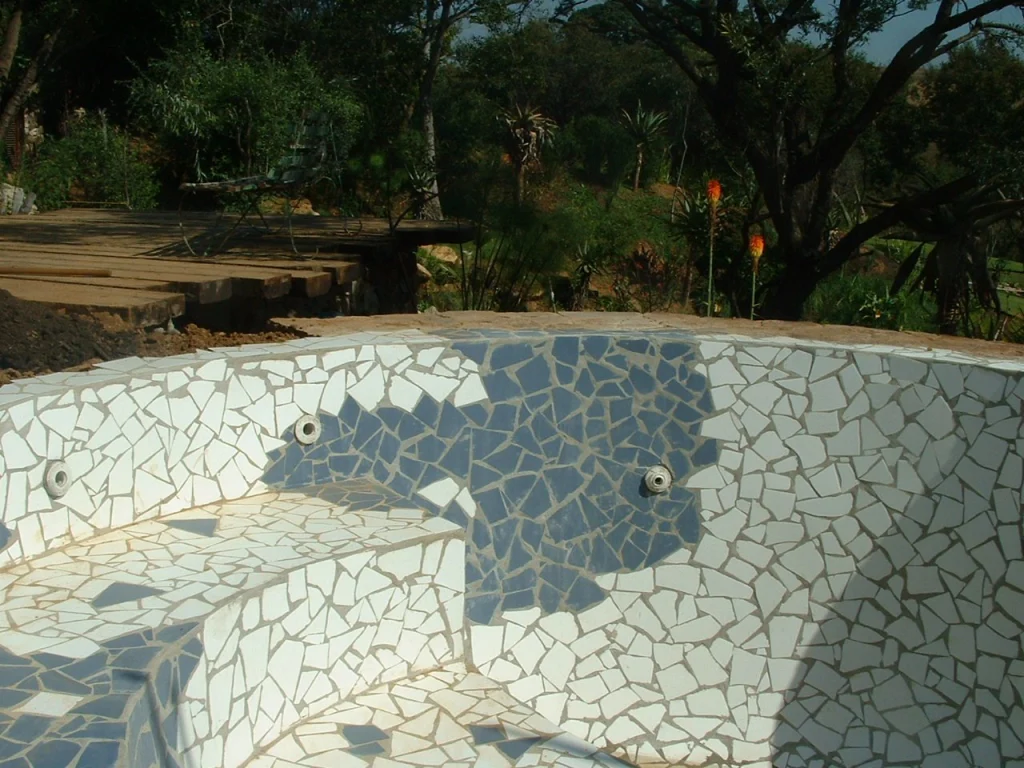 Rock lagoon, Blair Atholl — during construction