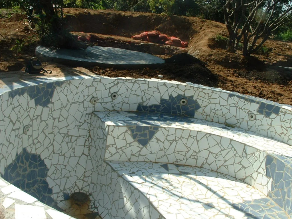 Rock lagoon, Blair Atholl — during construction