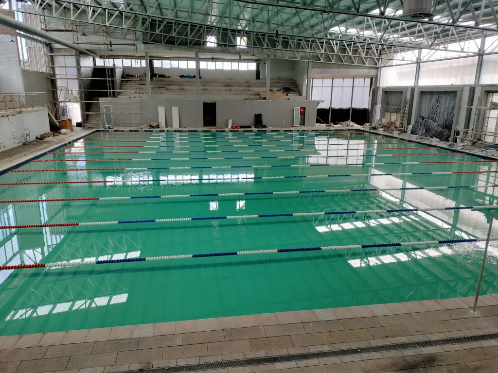 School aquatic centre, Cape Town — during construction