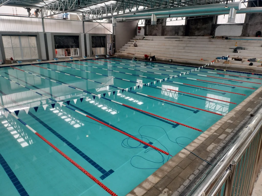 School aquatic centre, Cape Town — during construction