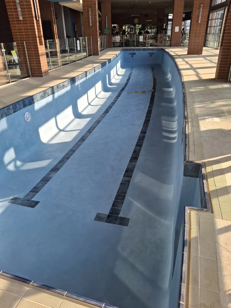 Waterfall Country Estate gym pool — during construction